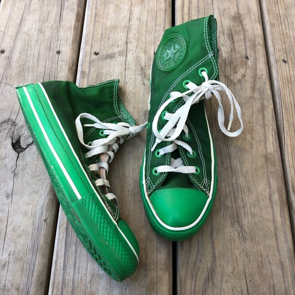Converse Chuck Taylor All Star Sneakers High-Top Green Nylon - Picture 1 of 9